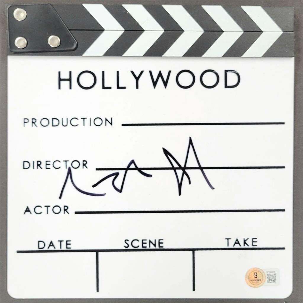Autographed Movie Clapperboard Signed by Angelina Jolie Beckett Authenticated: Autographed Movie Clapperboard Signed by Angelina Jolie Beckett Authenticated This is an original movie director's clap board autographed by Angelina Jolie. The autograph has been authenticated by Bec