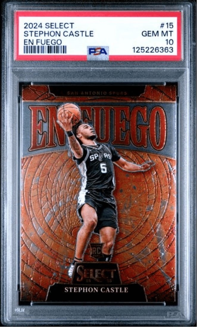 PSA 10 Stephon Castle 2024 Panini Select En Fuego Rookie Card #15 (1 of 2)