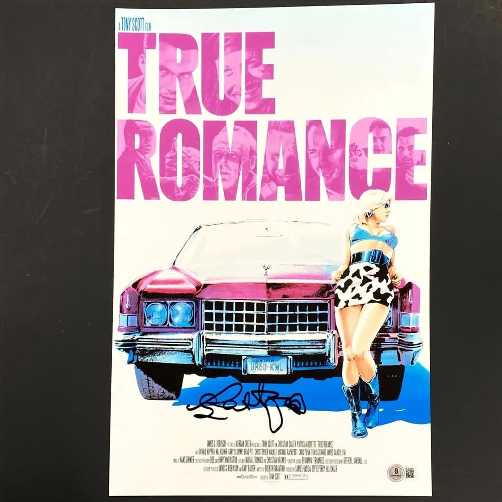 True Romance 11x17 Photograph Signed by Patricia Arquette Beckett Authenticated: True Romance 11x17 Photograph Signed by Patricia Arquette Beckett Authenticated This is an original 11x17 photograph poster from True Romance, signed by Patricia Arquette. The autograph has been authe