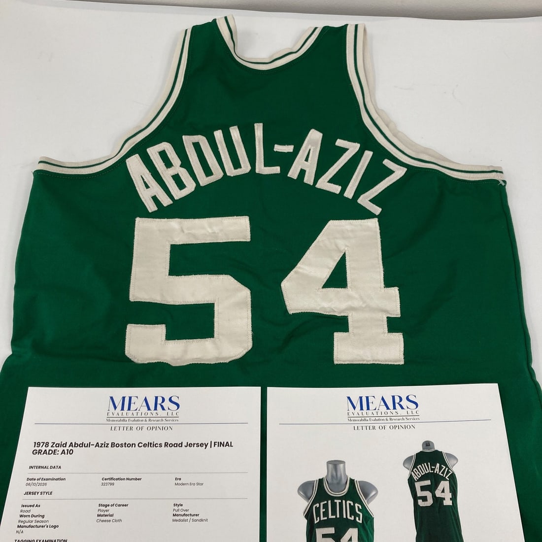 1978 Boston Celtics game used Sand Knit jersey MEARS A10 Abdul Aziz Smith (1 of 8)
