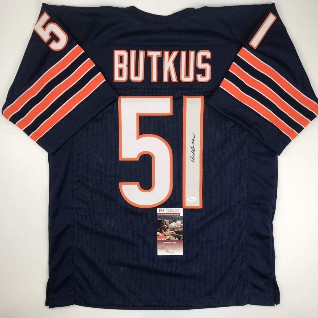 Dick Butkus Signed Blue Football Jersey JSA Authenticated (1 of 4)