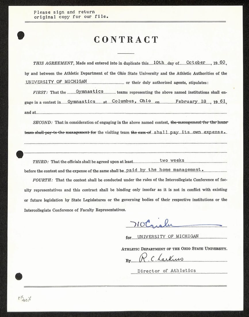 PSA Authenticated Fritz Crisler Signed Michigan Football Coach Contract: PSA Authenticated Fritz Crisler Signed Michigan Football Coach Contract This item is an original contract signed by Fritz Crisler, the renowned Michigan Head Coach and College Football Hall of Fame in