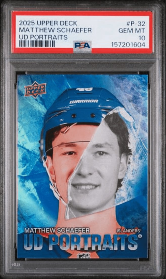 PSA 10 Matthew Schaefer 2025 Upper Deck UD Portraits Rookie Card P32 (1 of 2)
