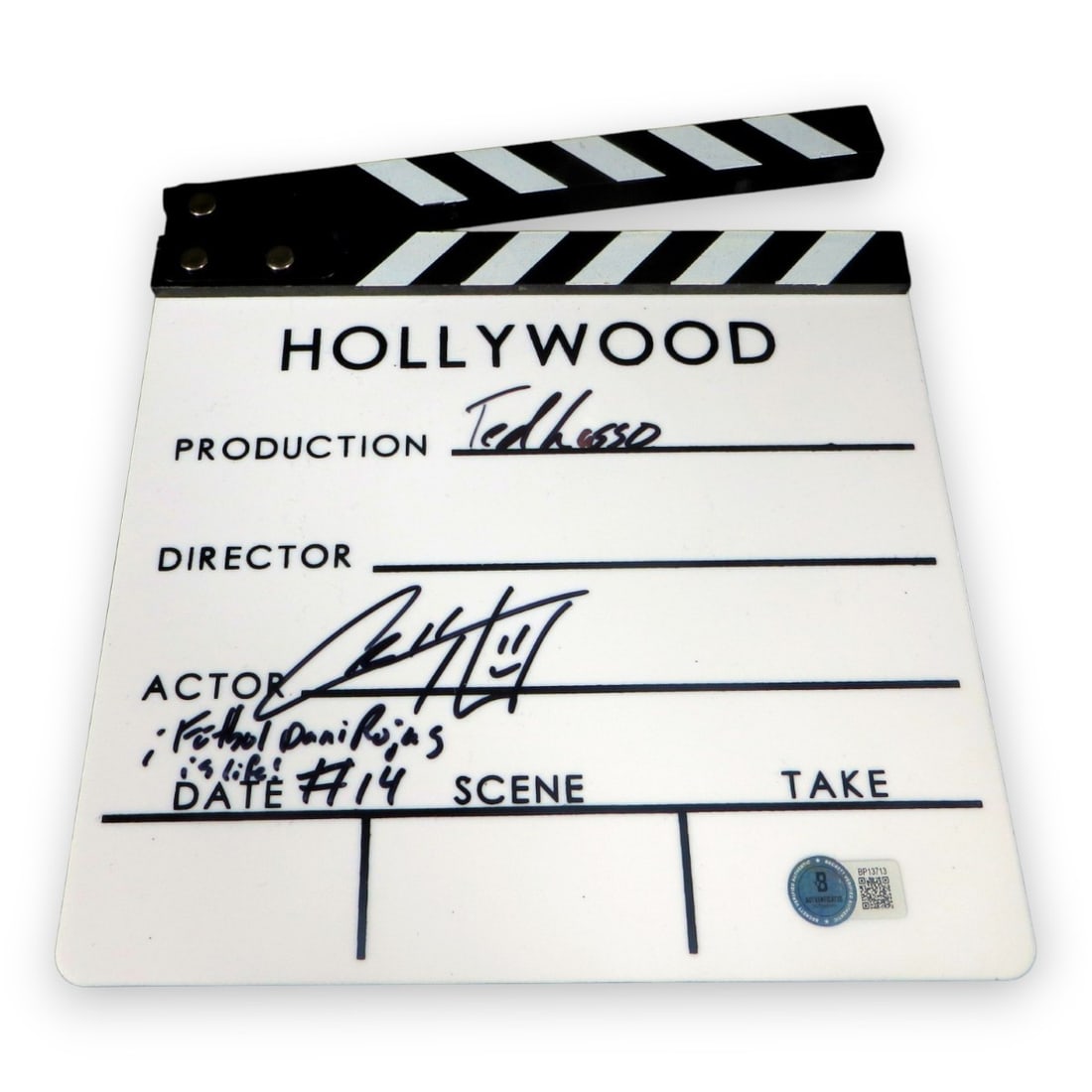 Signed Ted Lasso movie clapper Cristo Fernandez Beckett authenticated (1 of 3)