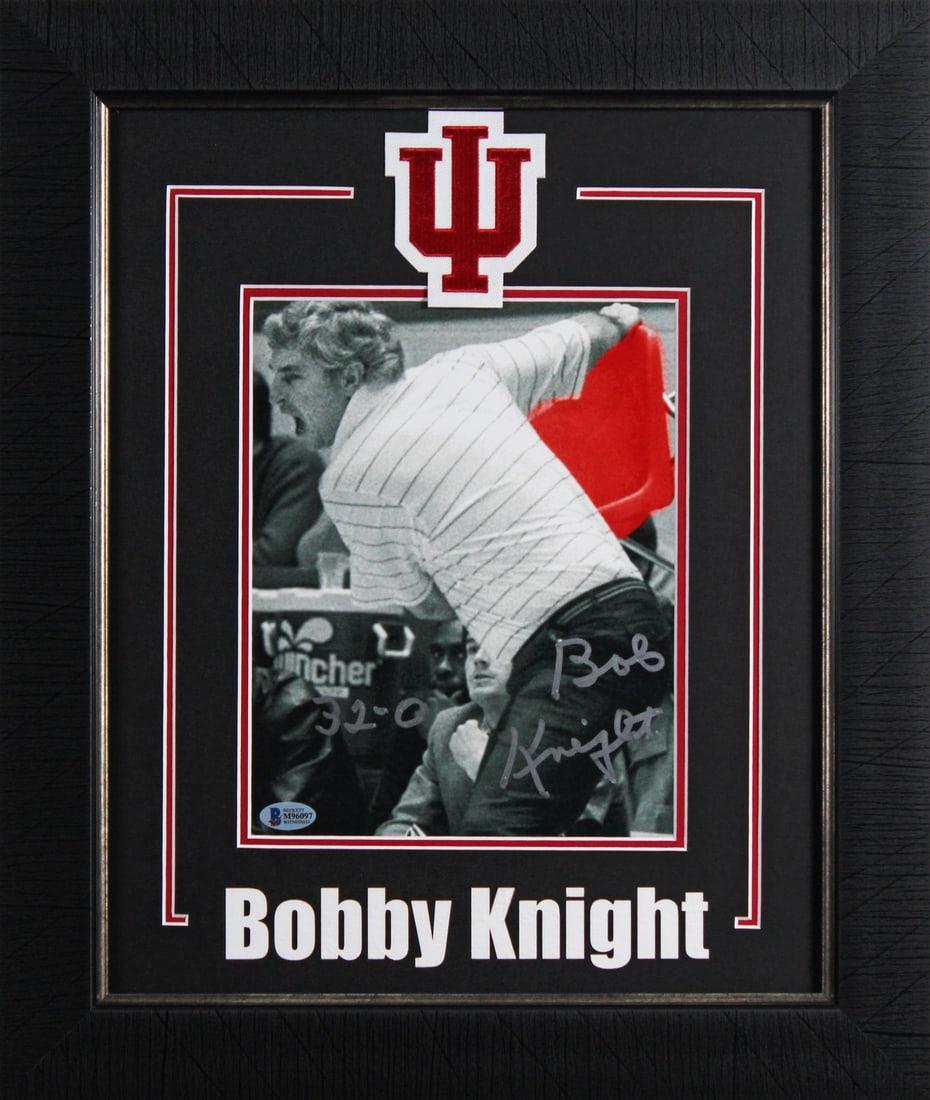 Framed 8x10 Bobby Knight Signed Indiana Hoosiers Photo BAS M96097 (1 of 2)