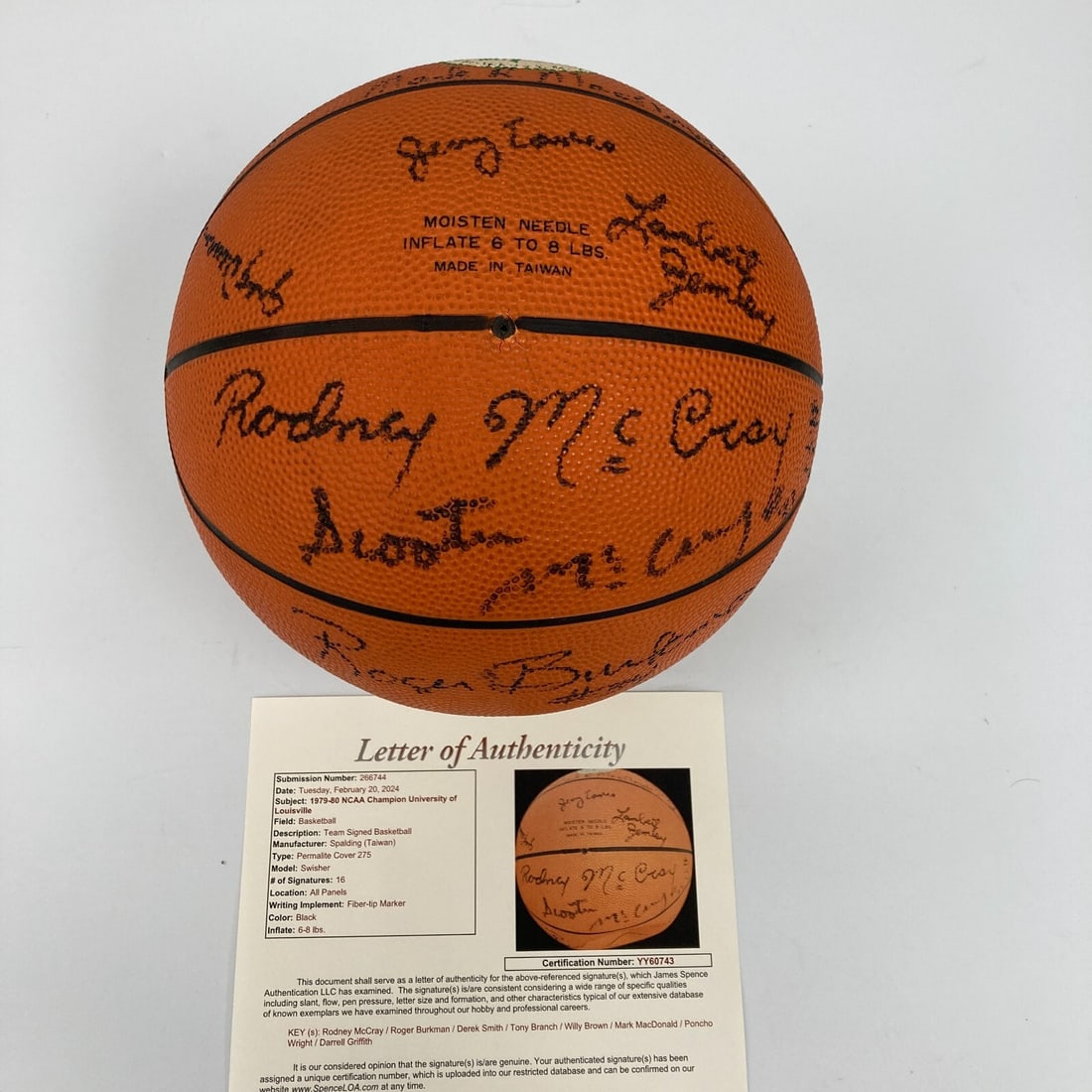 Team Signed Louisville Cardinals NCAA Champions Basketball JSA COA 1979-1980 (1 of 16)