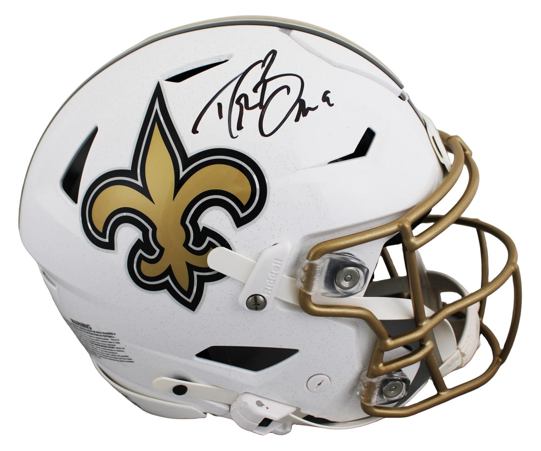 Drew Brees autographed Riddell Speed Flex Saints full size helmet BAS witnessed (1 of 4)