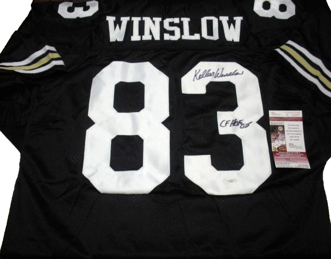 Autographed Kellen Winslow Football Jersey JSA COA Missouri Tigers Chargers: Autographed Kellen Winslow Football Jersey JSA COA Missouri Tigers Chargers This pre-owned jersey is signed by football player Kellen Winslow. It represents both the Missouri Tigers and the Chargers, 