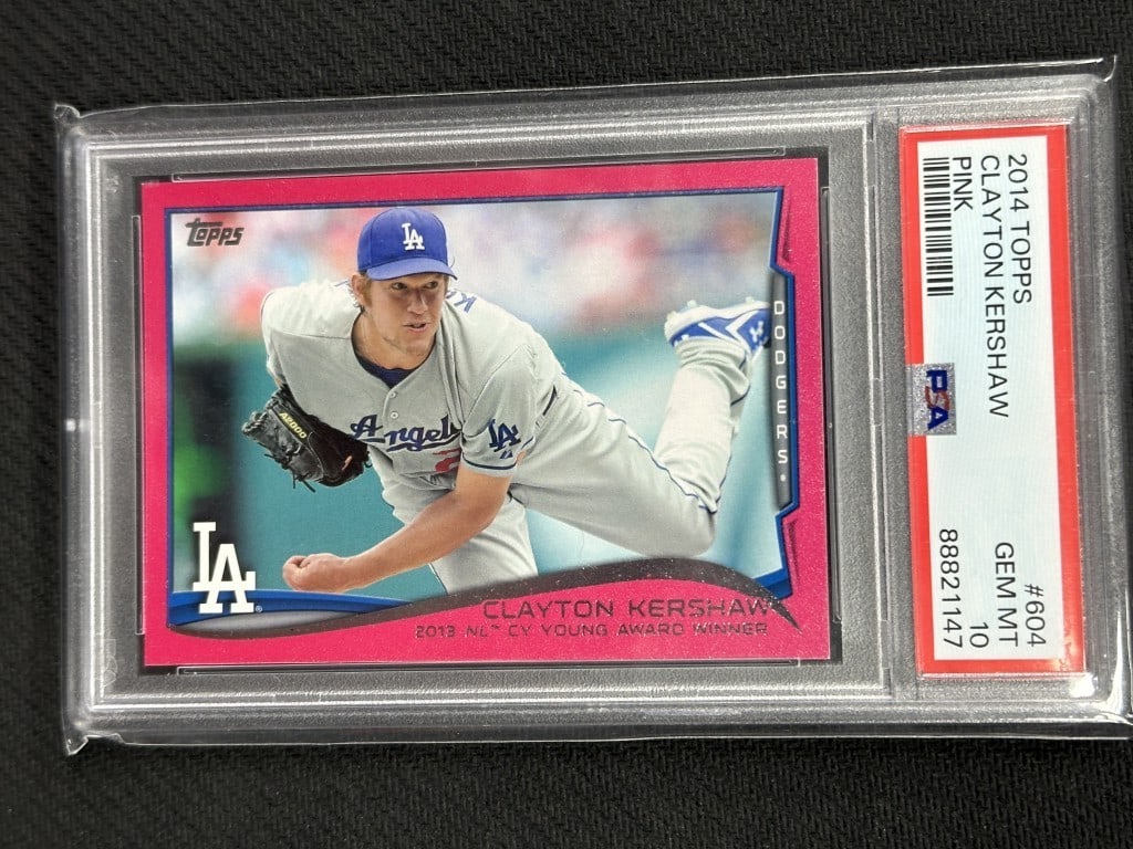 Clayton Kershaw 2014 Topps Mother's Day Pink PSA 10 #604 Dodgers Card (1 of 2)