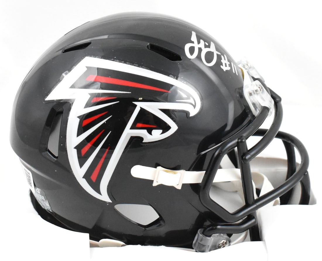 Atlanta Falcons Speed Mini Helmet Signed by Julio Jones Beckett BAS Silver (1 of 3)