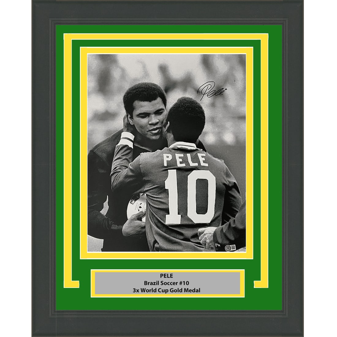 Pele signed 16x20 Brazil photo framed with BAS authentication (1 of 1)