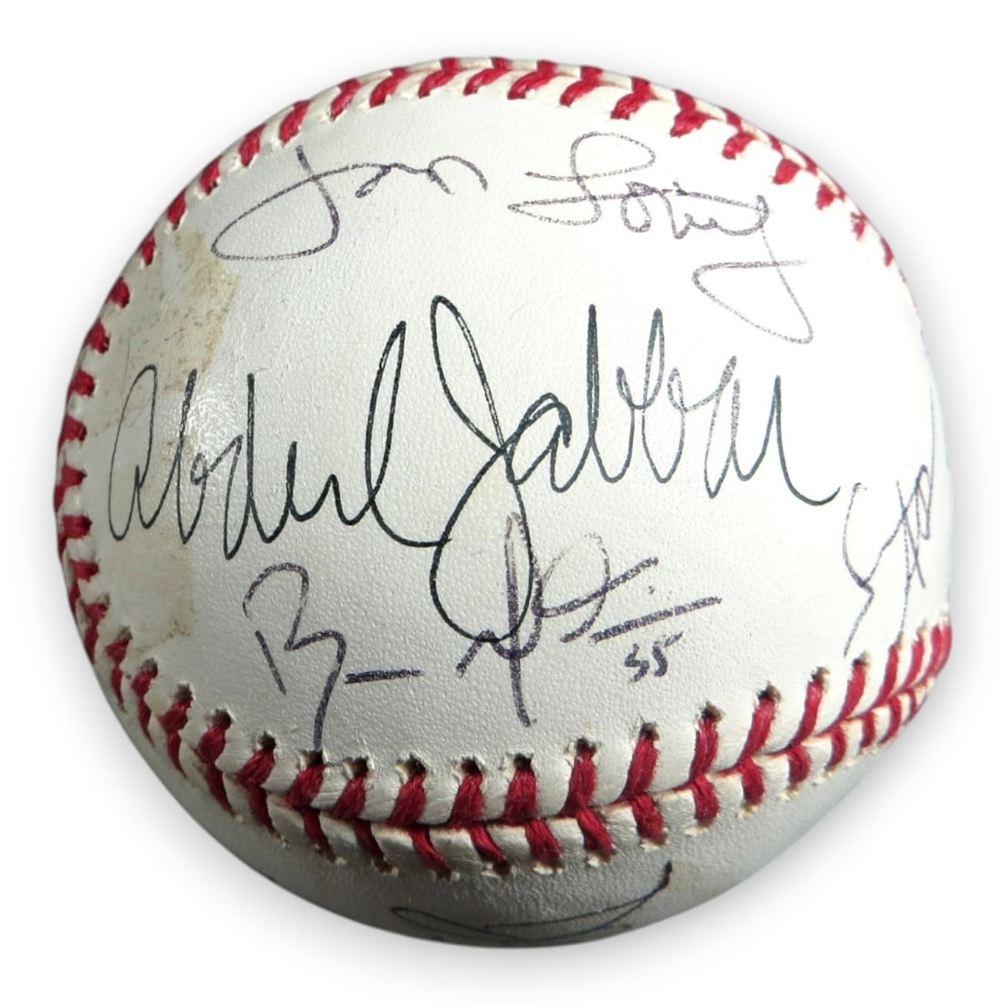 JSA Certified Legends and Stars Autographed Baseball Kareem Abdul-Jabbar Ron Cey: JSA Certified Legends and Stars Autographed Baseball Kareem Abdul-Jabbar Ron Cey Original signed baseball from the Legends & Stars event, featuring autographs including Kareem Abdul-Jabbar, Ron Cey, a