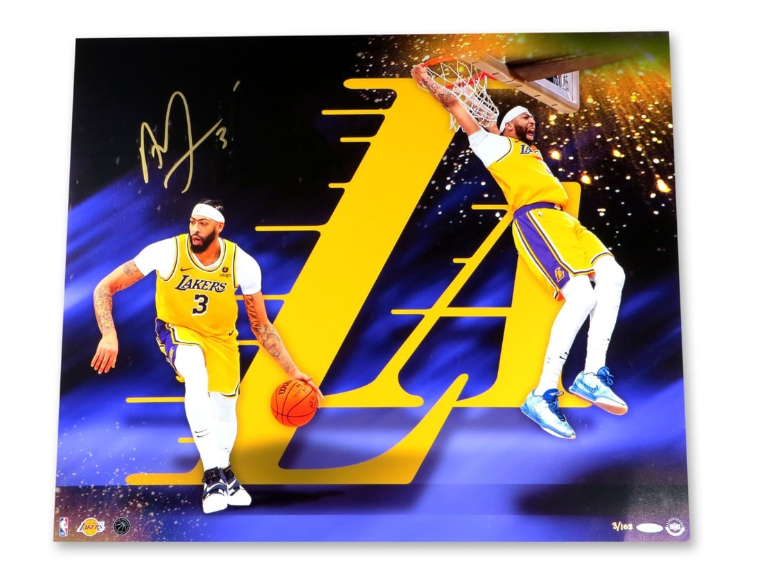 Anthony Davis Signed Lakers 20X24 Photo Upper Deck Authenticated 3/103: Anthony Davis Signed Lakers 20X24 Photo Upper Deck Authenticated 3/103 This stunning 20X24 photo captures Anthony Davis, a celebrated member of the Los Angeles Lakers, during his remarkable journey th