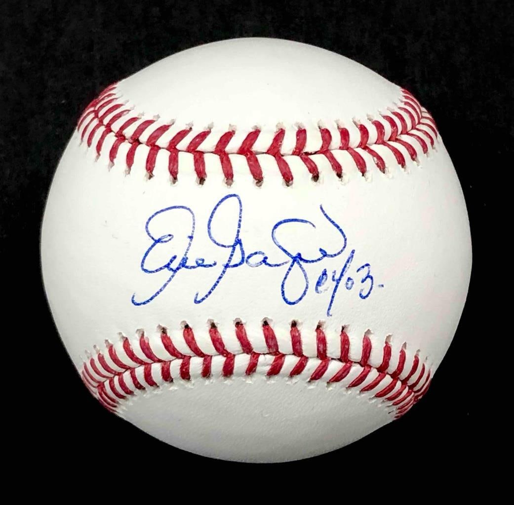 Beckett Witness authenticated Eric Gagne signed MLB baseball CY 03 inscription: Beckett Witness authenticated Eric Gagne signed MLB baseball CY 03 inscription Original MLB baseball signed by Eric Gagne with his full-name autograph and "CY 03" inscription. This pre-owned collectib