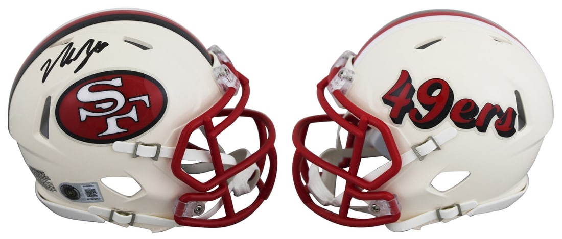 Nick Bosa signed mini helmet San Francisco 49ers retro speed BAS: Nick Bosa signed mini helmet San Francisco 49ers retro speed BAS Authentic signed retro Speed mini helmet personally autographed by Nick Bosa of the San Francisco 49ers. This original autograph is Bec