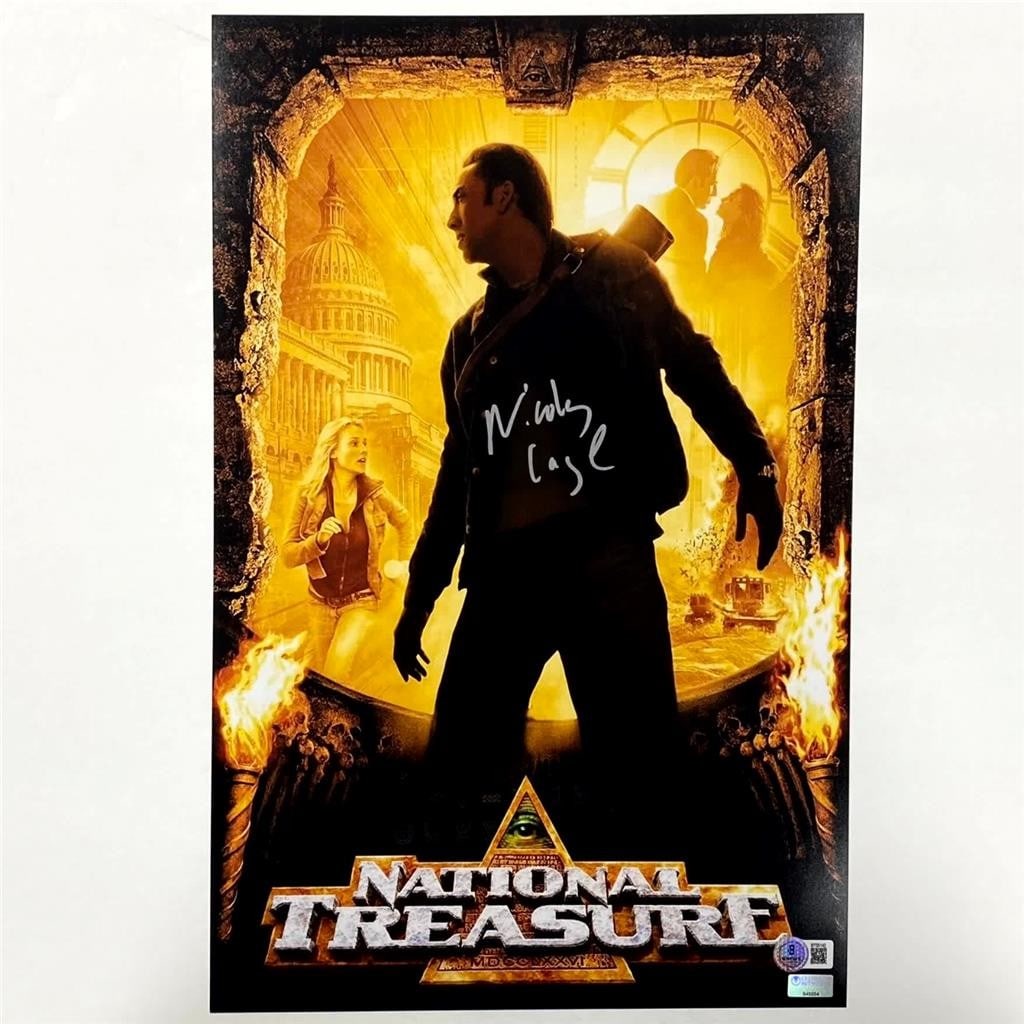 National Treasure 11x17 Photograph Signed by Nicolas Cage Beckett Authenticated (1 of 3)