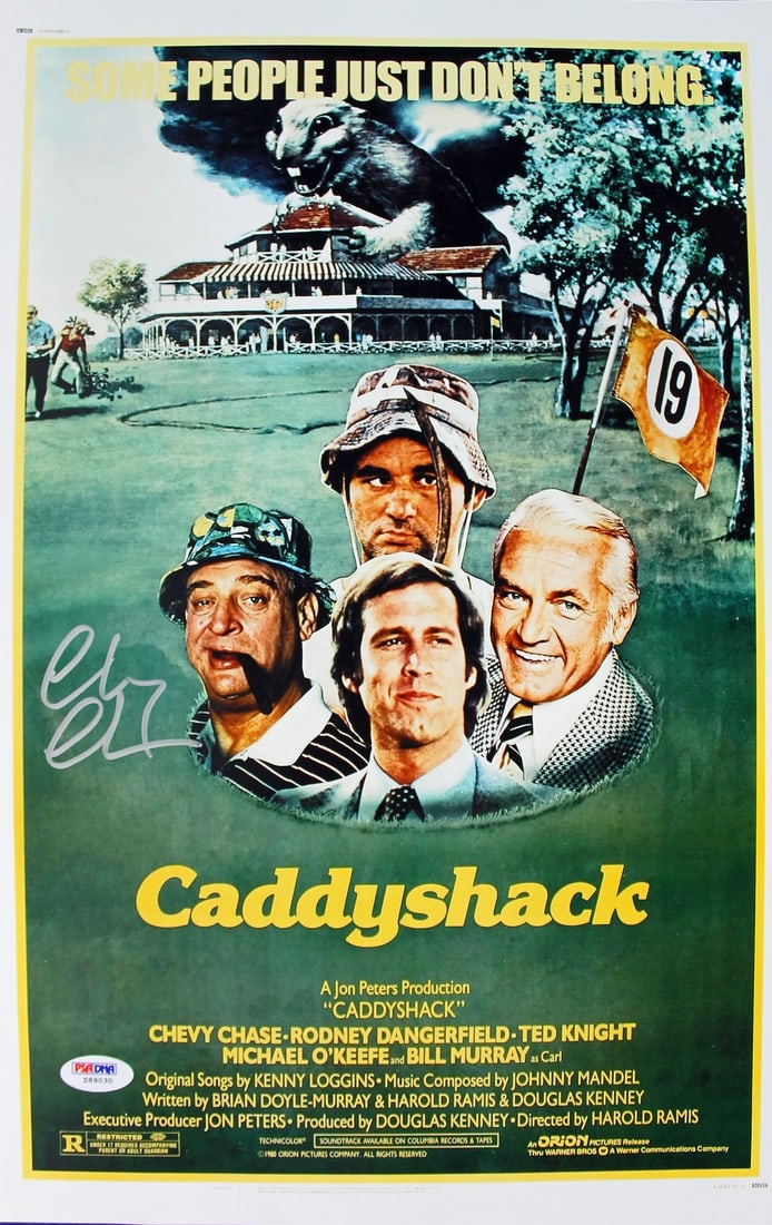 11x17 Caddyshack Original Poster Signed by Chevy Chase PSA DNA: 11x17 Caddyshack Original Poster Signed by Chevy Chase PSA DNA Original 11x17 Caddyshack mini movie poster photo, personally signed and autographed by Chevy Chase. Autograph authentication is PSA/DNA,