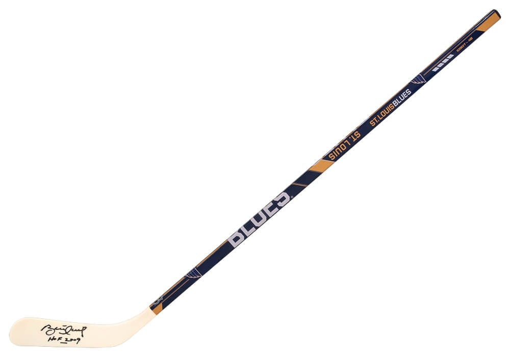 Brett Hull Autographed Franklin Blues Full Size Hockey Stick HOF 2009 COA: Brett Hull Autographed Franklin Blues Full Size Hockey Stick HOF 2009 COA Original Brett Hull signed Franklin St. Louis Blues logo full size hockey stick with "HOF 2009" inscription. This pre-owned ho
