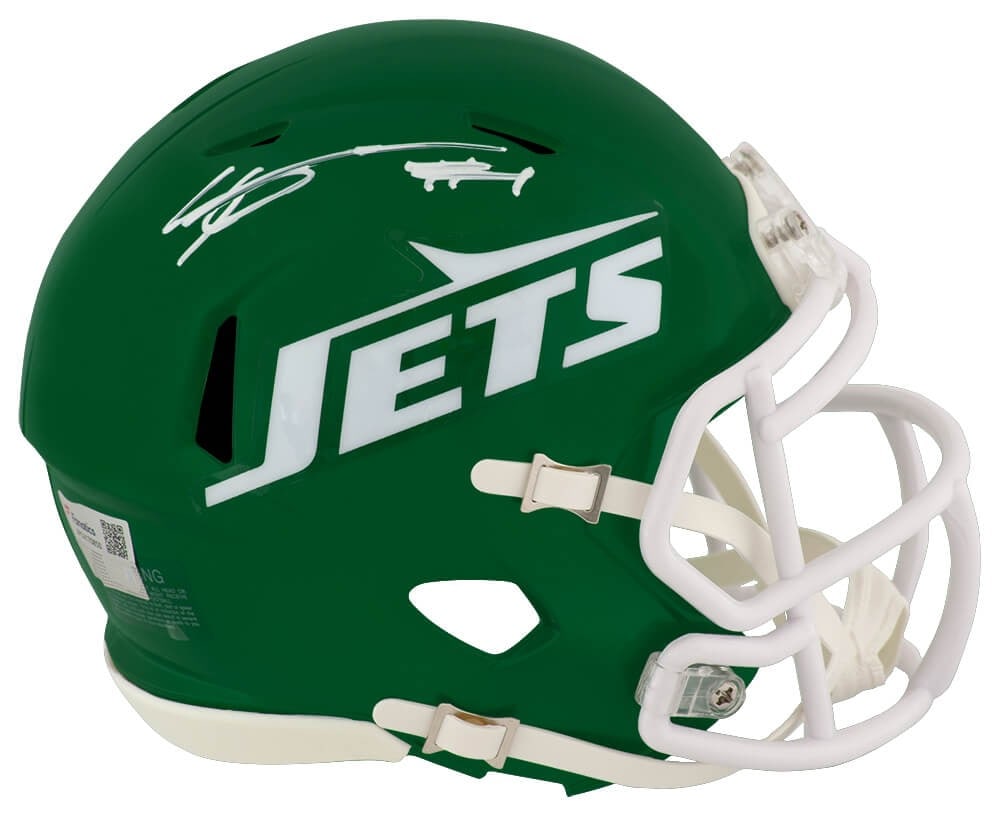 Riddell Speed Mini Helmet Autographed by Sauce Gardner with Fanatics COA: Riddell Speed Mini Helmet Autographed by Sauce Gardner with Fanatics COA Pre-owned Riddell Speed mini helmet signed by Sauce Gardner in a New York Jets green colorway. This is an original autographed 
