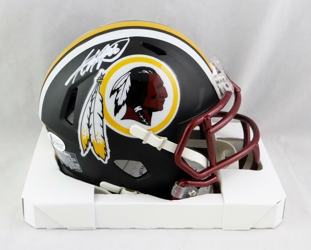 Beckett Witnessed Adrian Peterson Autographed Washington Mini Helmet: Beckett Witnessed Adrian Peterson Autographed Washington Mini Helmet Pre-owned flat black mini helmet signed by Adrian Peterson. This Washington piece includes Beckett autograph authentication. Specif