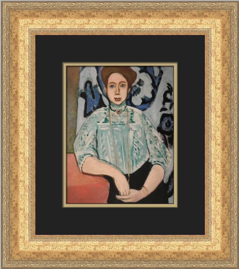 Henri Matisse Portrait of Greta Moll Custom Framed Offset Lithograph Art Print: Henri Matisse Portrait of Greta Moll Custom Framed Offset Lithograph Art Print This exquisite custom framed print features Henri Matisse's renowned work, "Portrait of Greta Moll." Created in 1993, thi