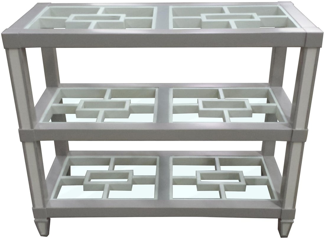Trade Winds Sanibel Console Table in Glass and Mahogany (1 of 1)
