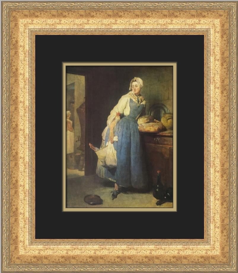 Jean Baptiste Chardin The Return from the Market Custom Framed Print 1982: Jean Baptiste Chardin The Return from the Market Custom Framed Print 1982 This exquisite print titled "The Return from the Market" by Jean Baptiste Chardin captures the essence of Realism. Measuring 1
