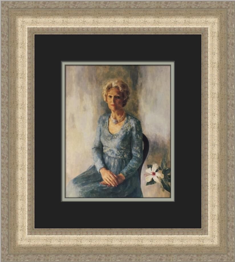 Henrietta Wyeth Portrait of Patricia R Nixon Custom Framed Art Print: Henrietta Wyeth Portrait of Patricia R Nixon Custom Framed Art Print This exquisite custom framed print features the artwork titled "Portrait of Patricia R Nixon" by renowned artist Henrietta Wyeth. C
