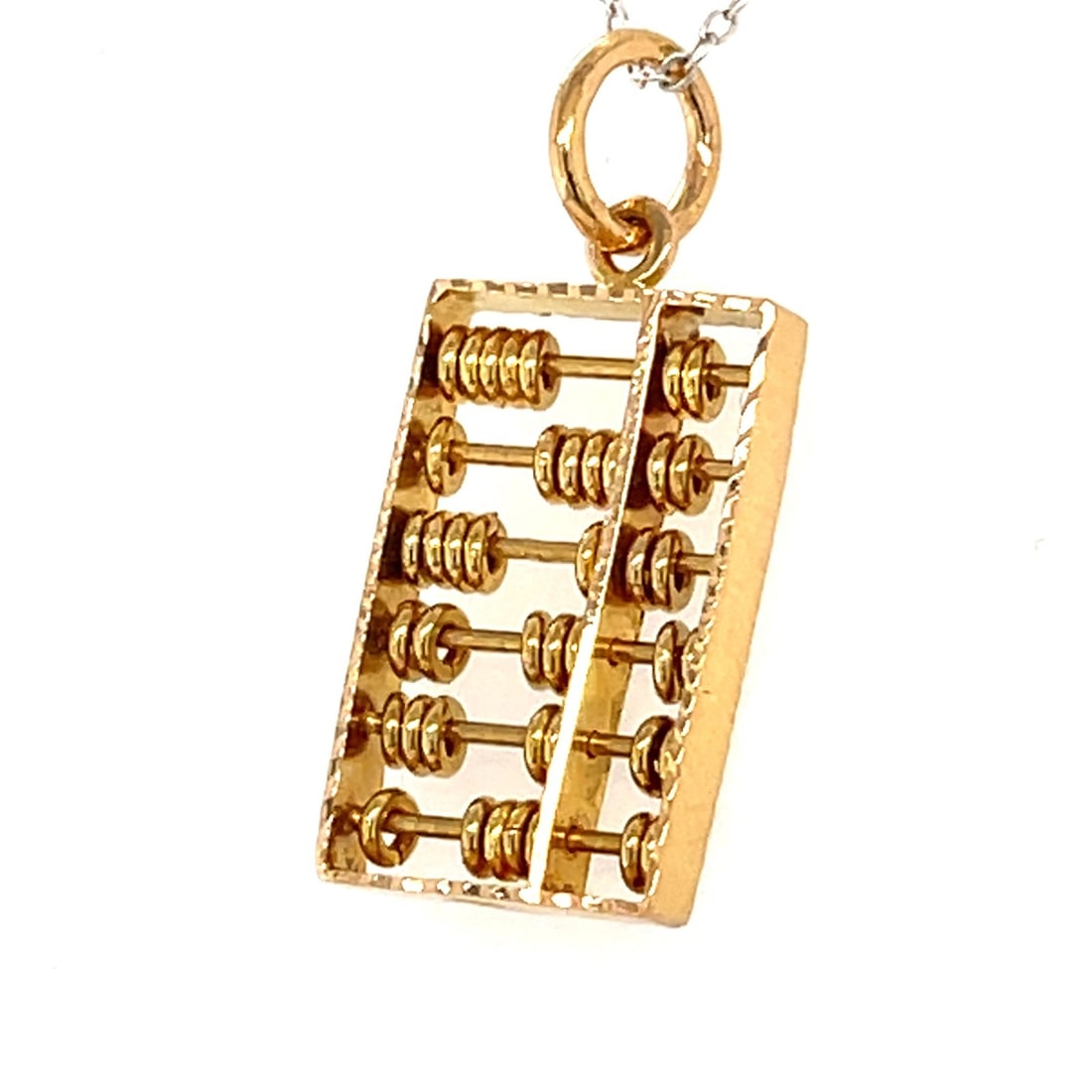 Vintage 22K Yellow Gold Abacus Charm Pendant Asian Symbol (1 of 8)