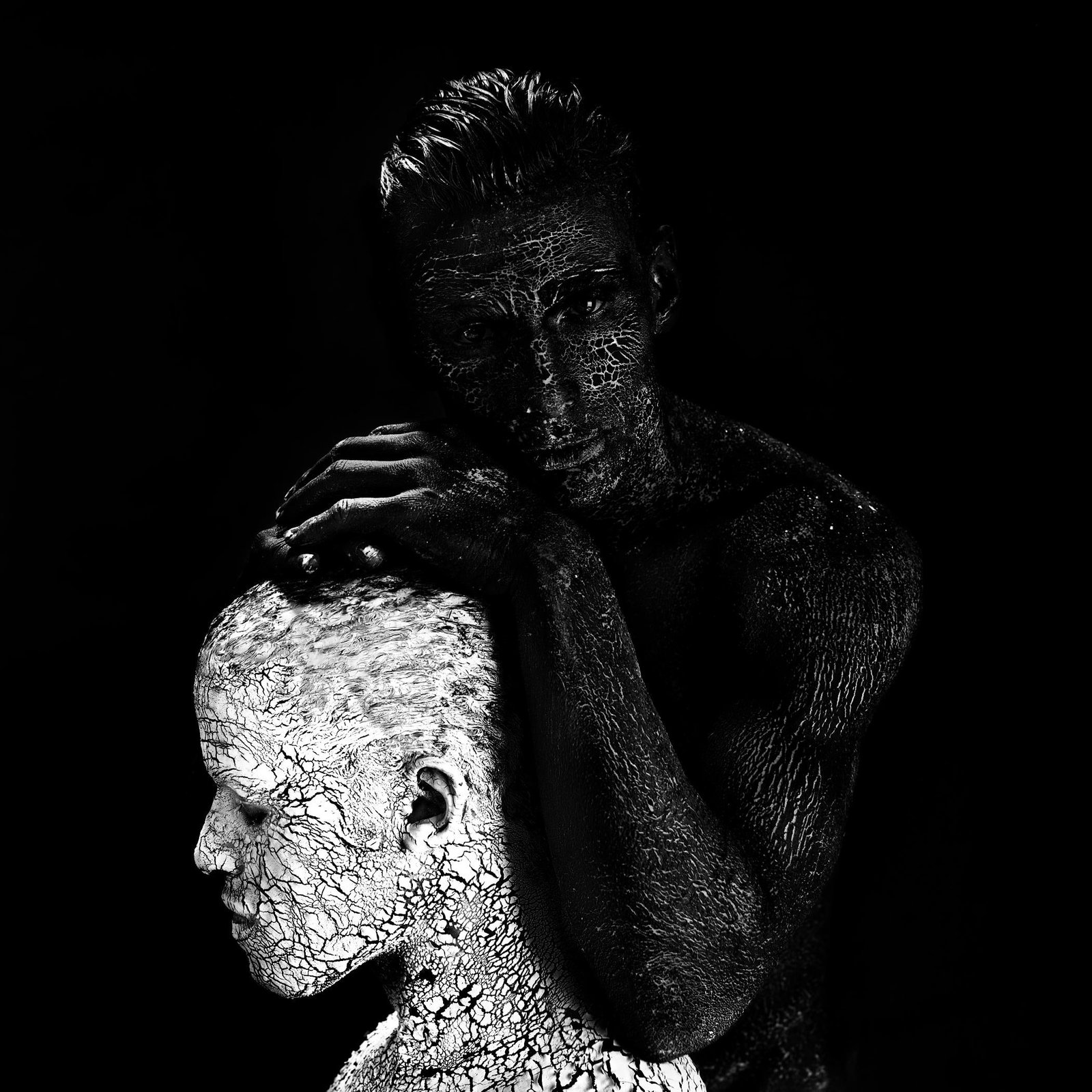 Giuliano Bekor OTHER 20 archival pigment photograph 60" x 60" edition of 10: Giuliano Bekor OTHER 20 archival pigment photograph 60" x 60" edition of 10 "OTHER 20" is a contemporary black and white archival pigment photograph by Giuliano Bekor from the Men's - Other Series. Th