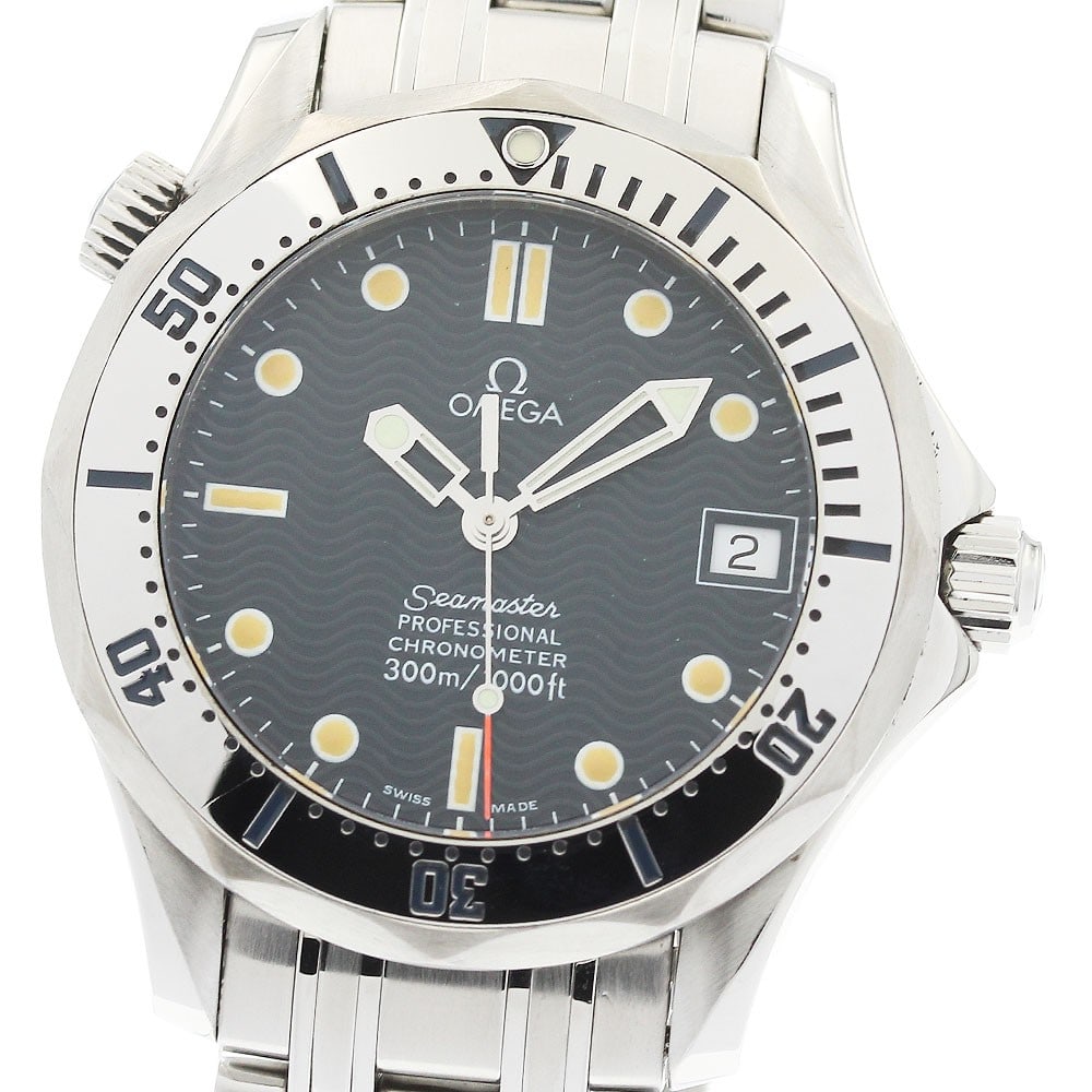 Omega Seamaster 300 Ref 2552.80 Automatic Date Unisex Wristwatch: Omega Seamaster 300 Ref 2552.80 Automatic Date Unisex Wristwatch Pre-owned OMEGA Seamaster 300 automatic wristwatch with date display. This unisex model features a navy dial and a stainless steel case