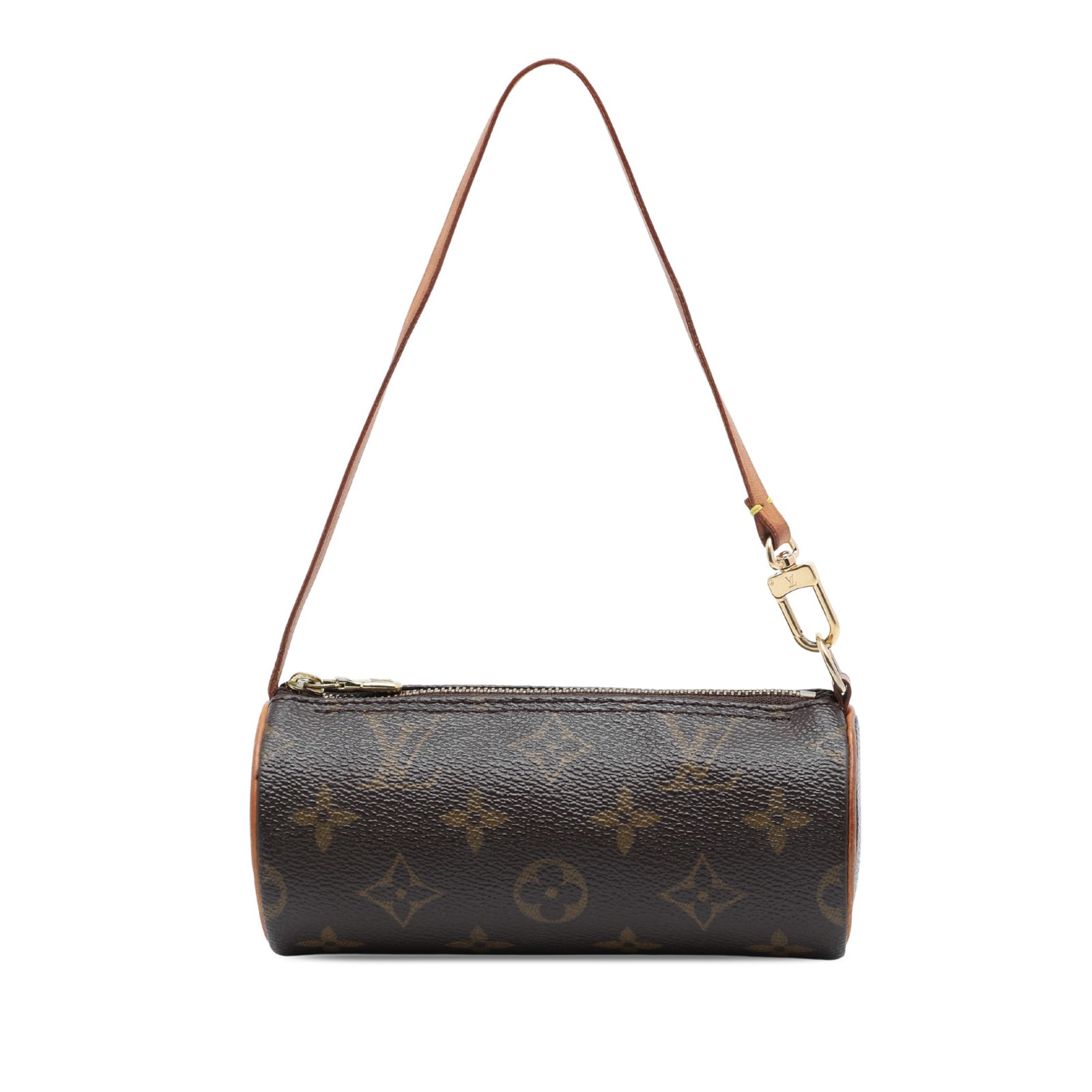 Louis Vuitton Papillon Pochette Monogram Canvas Mini Bag: Louis Vuitton Papillon Pochette Monogram Canvas Mini Bag A compact Louis Vuitton Monogram Papillon Pochette crafted with a monogram canvas body, leather trim, a flat leather strap, and a top zip closu