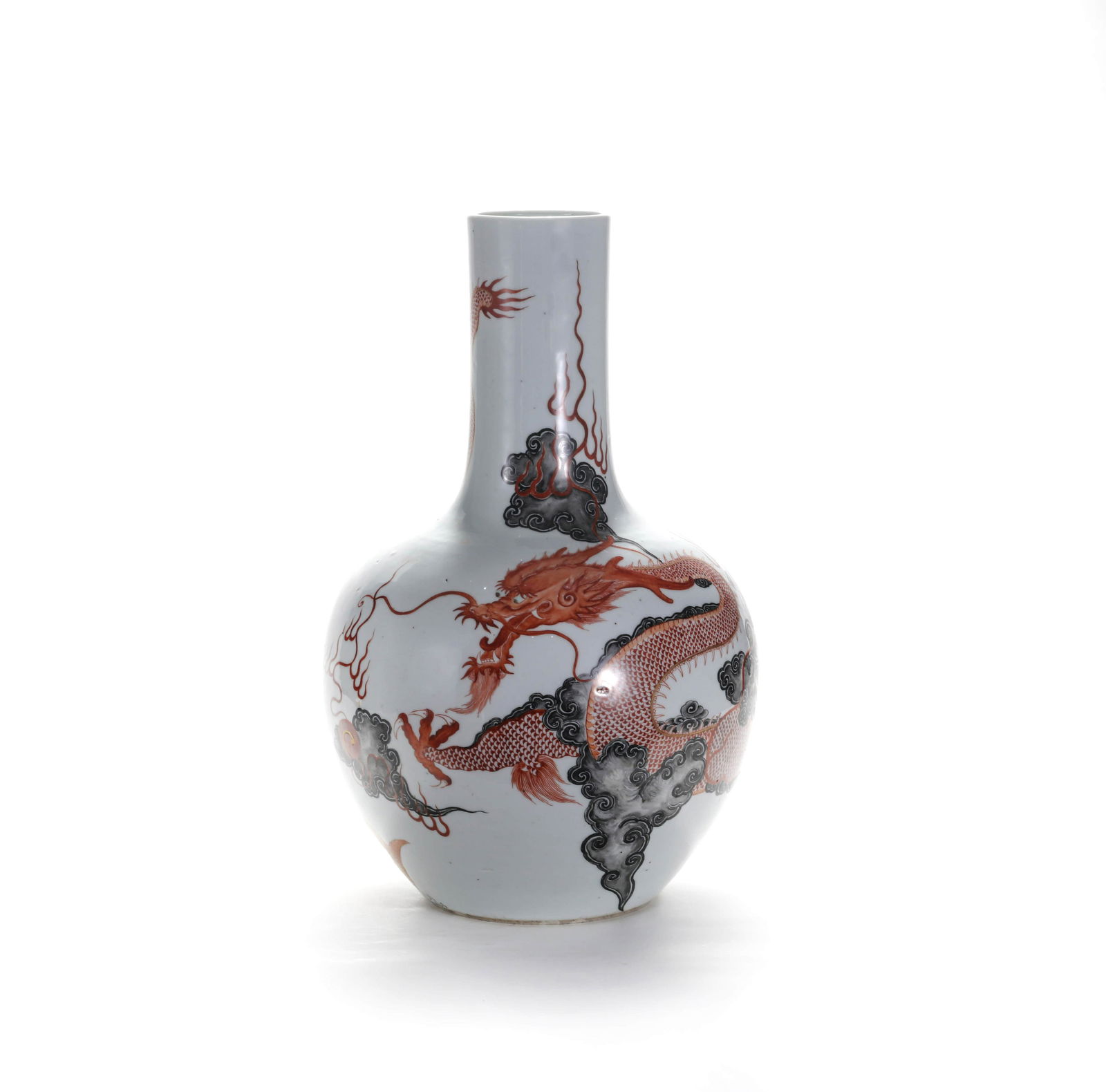 An Iron Red Glaze And Grisaille Dragon Tianqiuping (1 of 8)