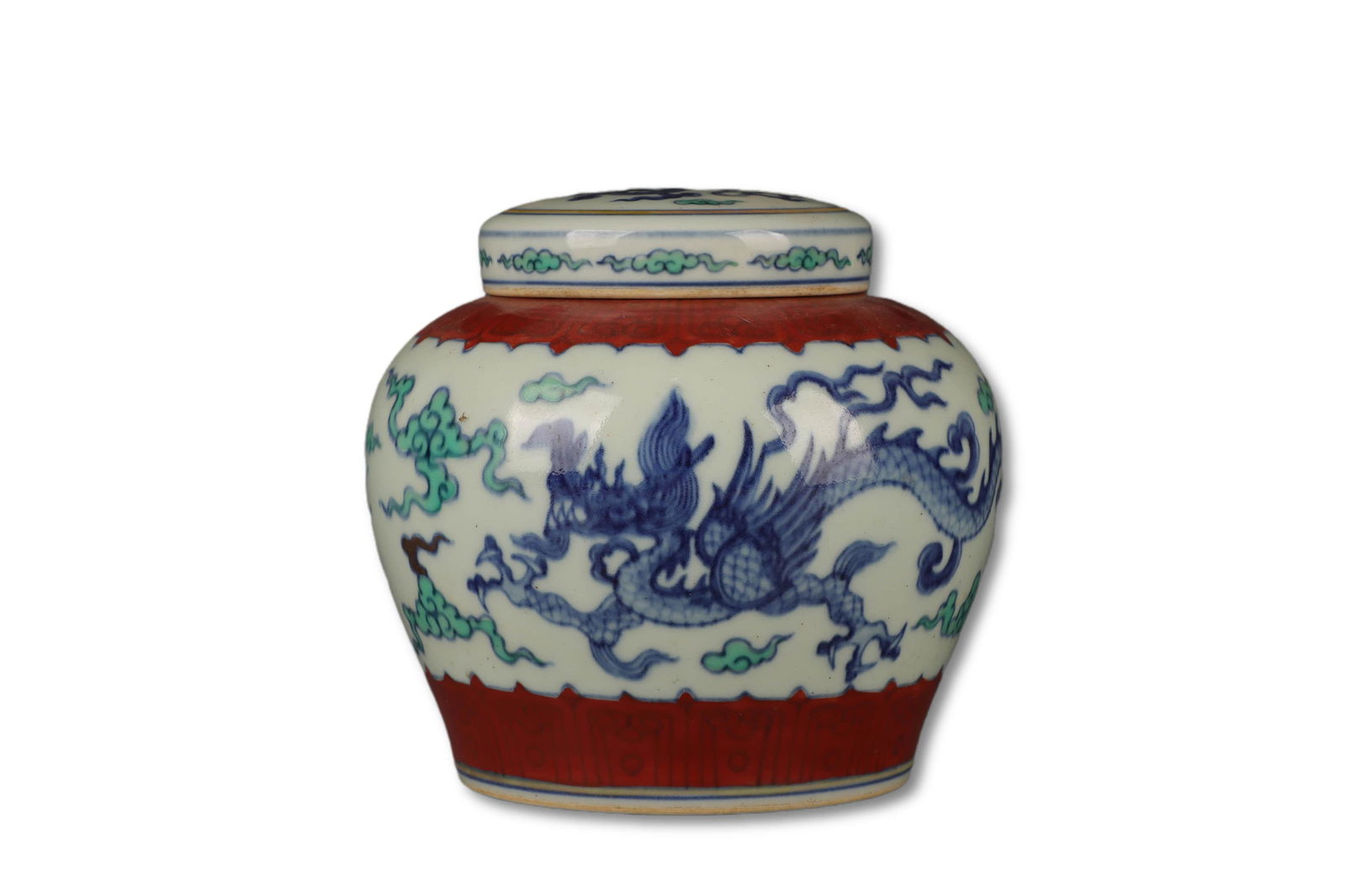 A Blue And White Doucai Dragon Pattern Porcelain Jar (1 of 10)