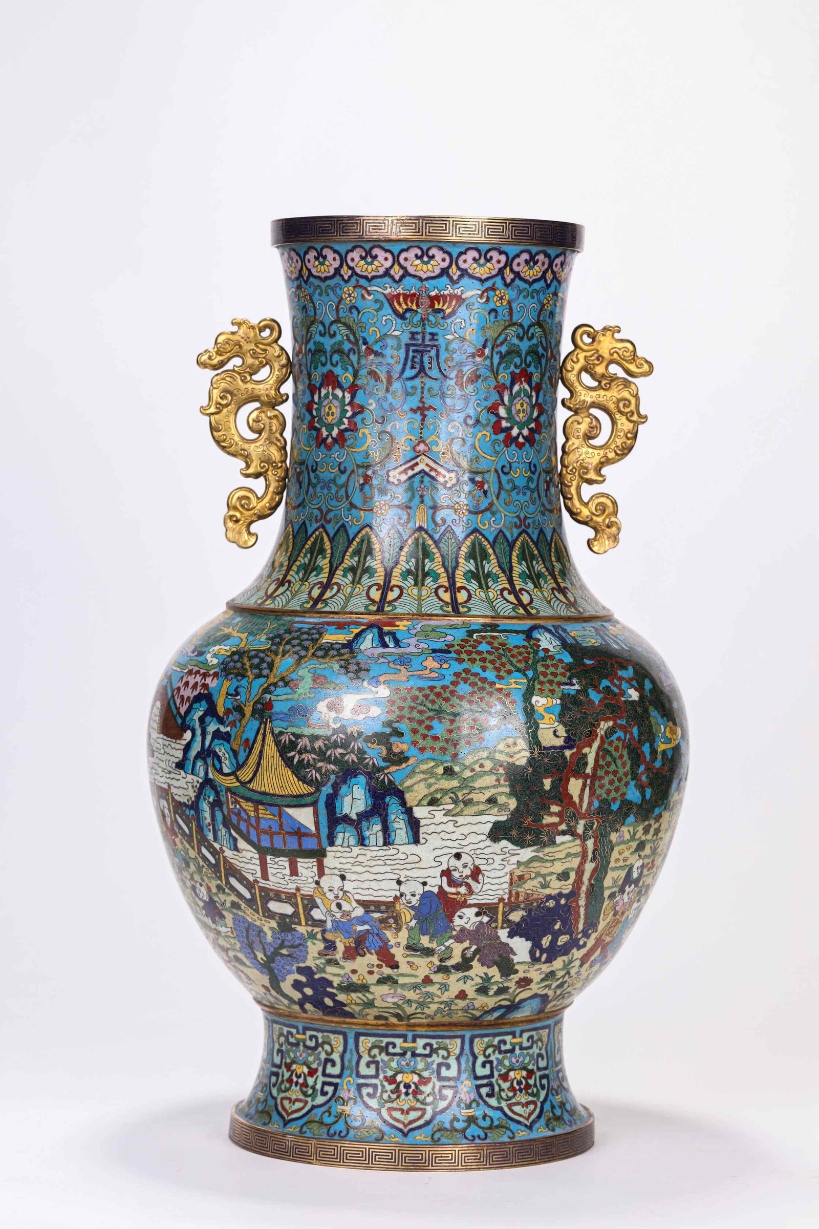 A Cloisonné Enamel ‘Children at Play’ Vase (1 of 7)