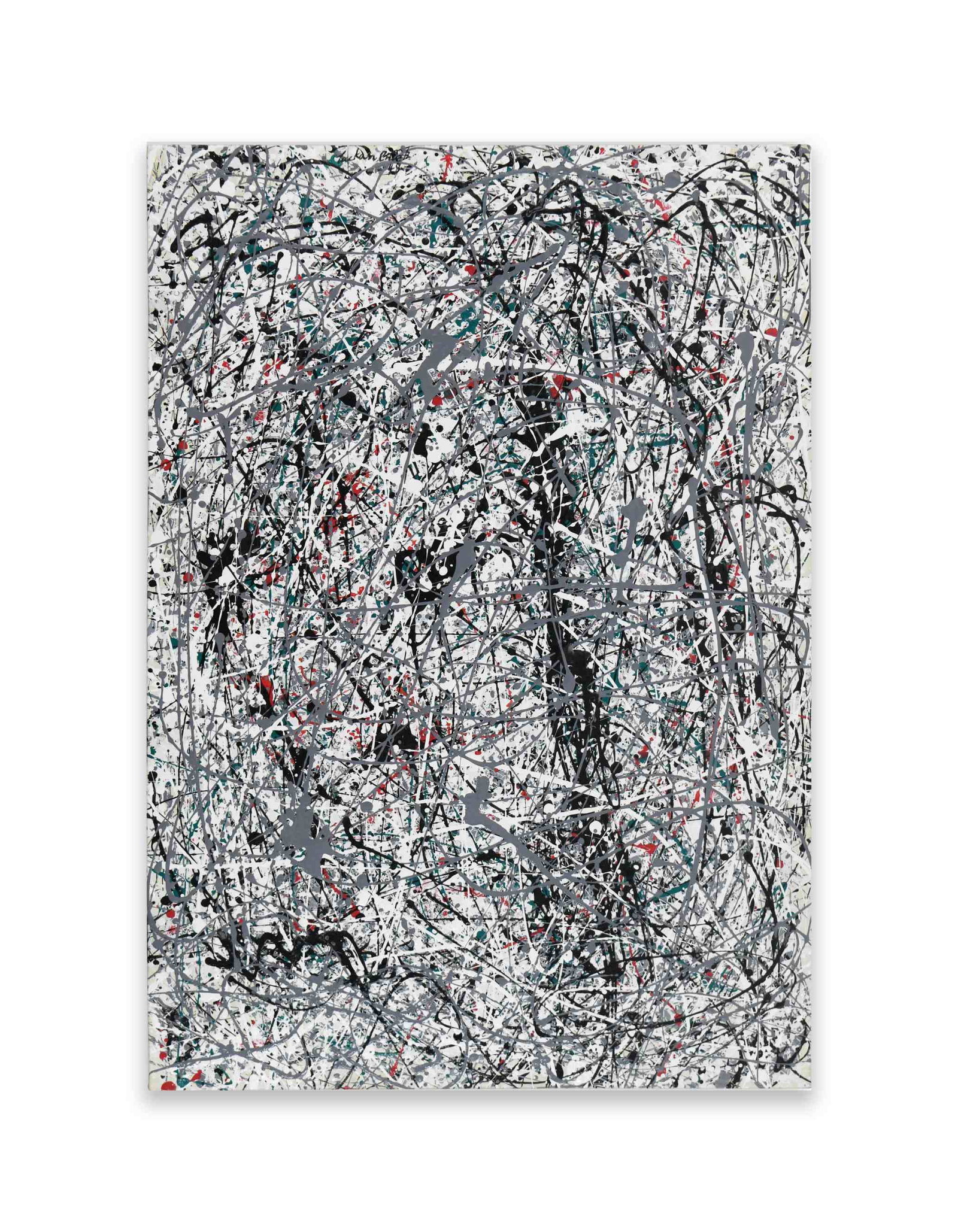 JACKSON POLLOCK (1912-1956),ATTRIBUTED TO, OIL, ENAMEL, AND ALUMINUM PAINT ON CANVAS (1 of 2)