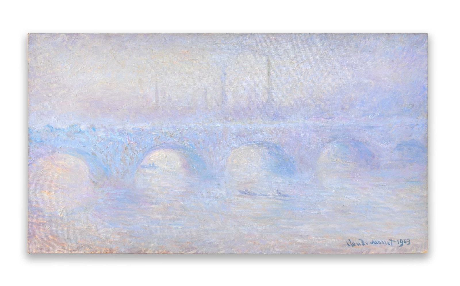 Claude Monet (1840-1926), Oil on Canvas: CLAUDE MONET (1840-1926), OIL ON CANVAS Dimensions: Image size: 15.5 x 28.5 inches.All measured values are approximate. Provenance and Authenticity: Recorded from the supplied front and reverse