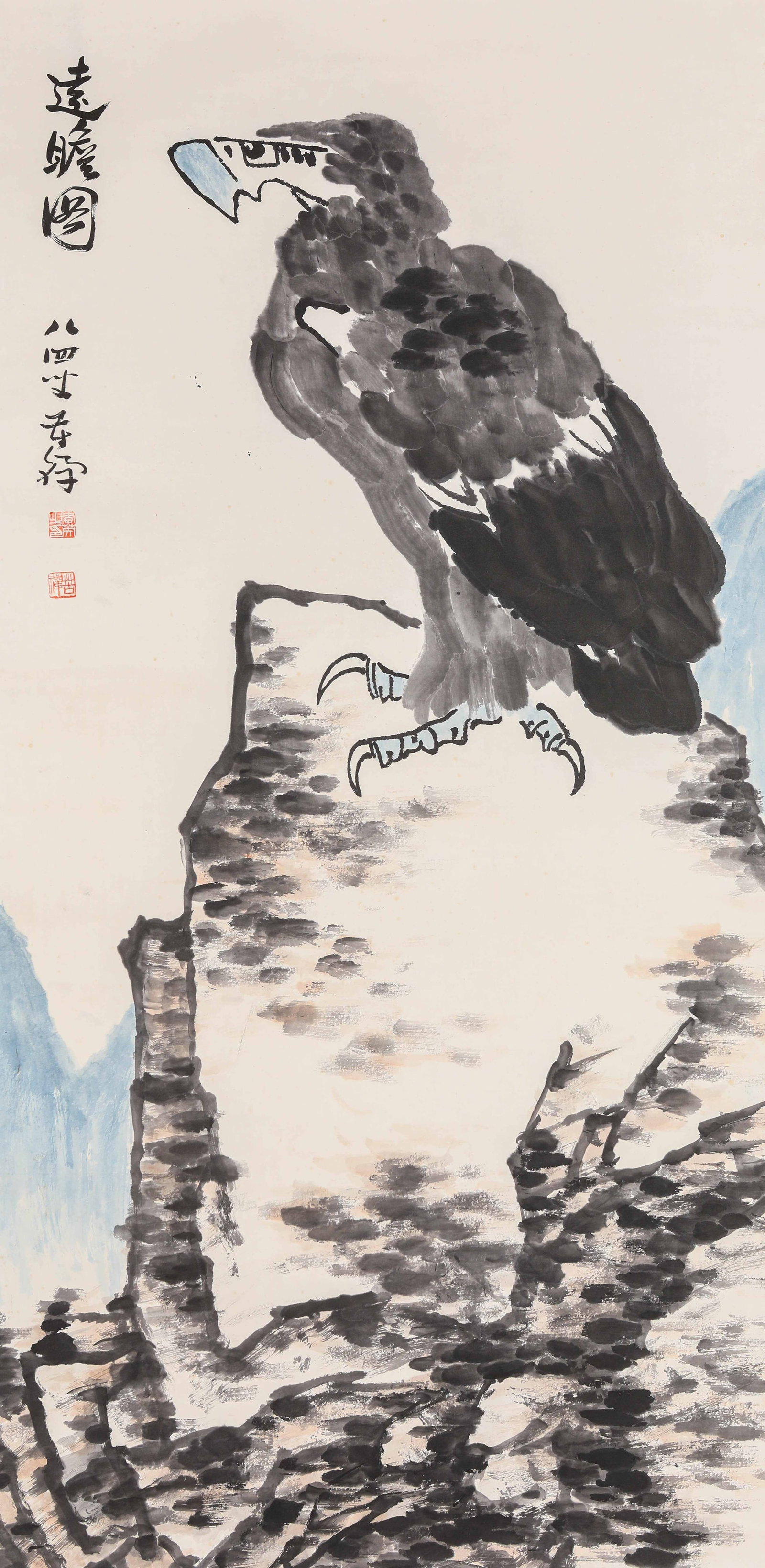 Li Kuchan (1899-1983), attributed to, Eagle: LI KUCHAN (1899-1983), ATTRIBUTED TO, EAGLE Dimensions: Dimensions: Width: 68 cm x Height: 137 cm. All measurements are approximate.