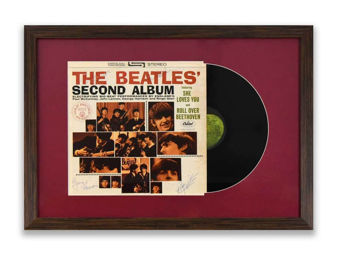 THE BEATLES - Fully Signed The Beatles' Second Album (Capitol Records) LP Display (1 of 1)