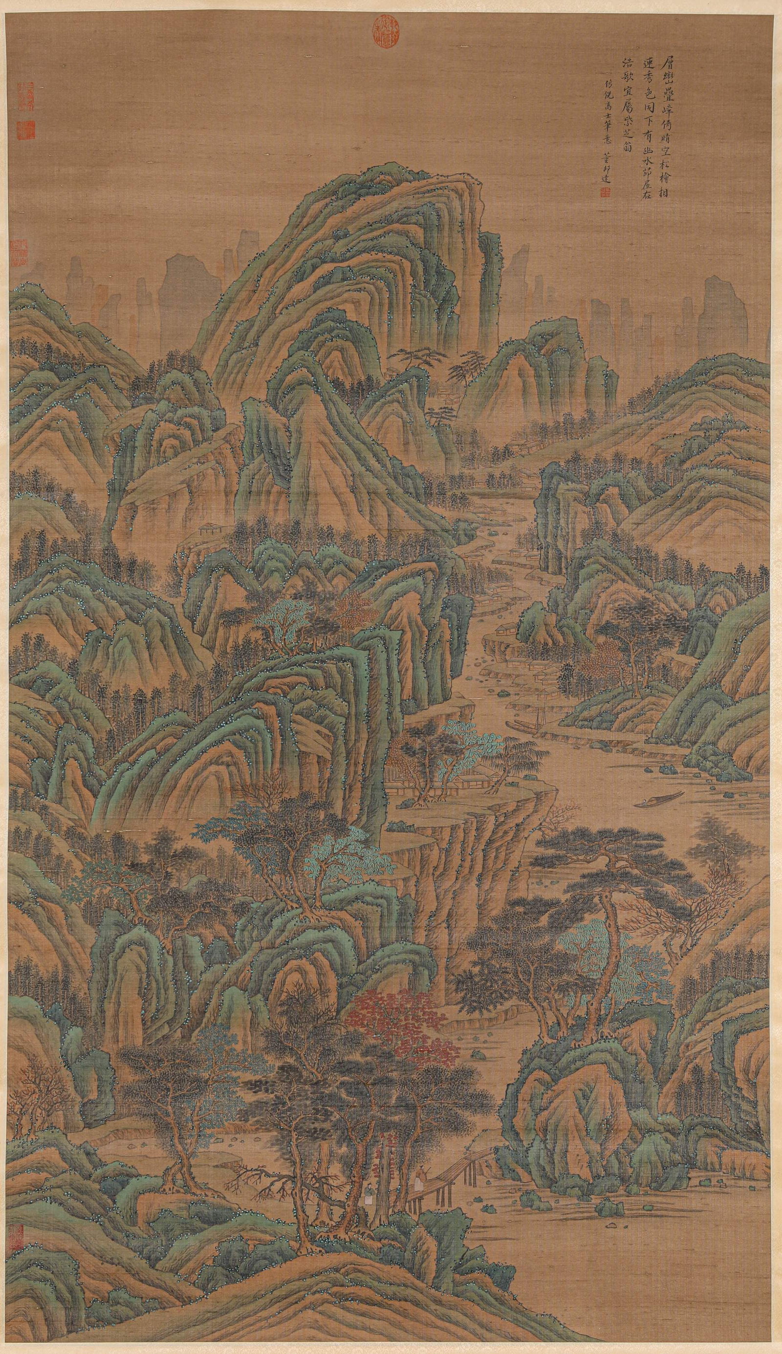 Dong Bangda (1699-1769), attributed to, Landscape: DONG BANGDA (1699-1769), ATTRIBUTED TO, LANDSCAPE Dimensions: Dimensions: Width: 102.5 cm x Height: 178 cm. All measurements are approximate.