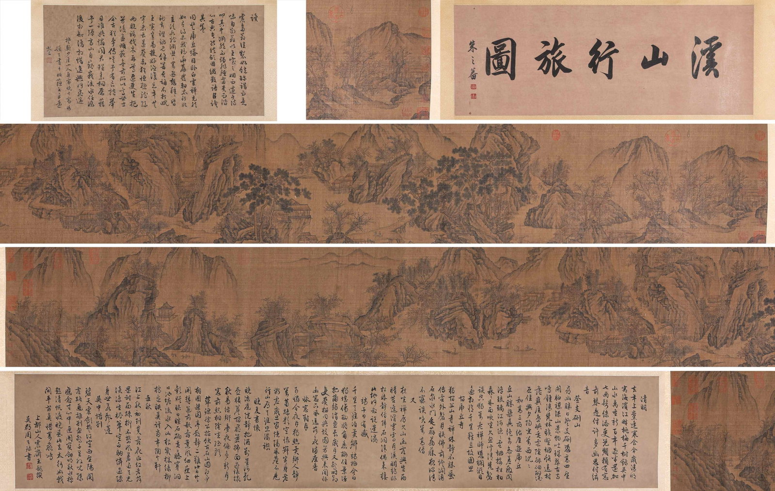 Tang Yin (1470-1524), attributed to, Traveling Through Bamboo Mountains Handscroll: TANG YIN (1470-1524), ATTRIBUTED TO, TRAVELING THROUGH BAMBOO MOUNTAINS HANDSCROLL Dimensions: Dimensions: Width: 720 cm x Height: 34.5 cm. All measurements are approximate.