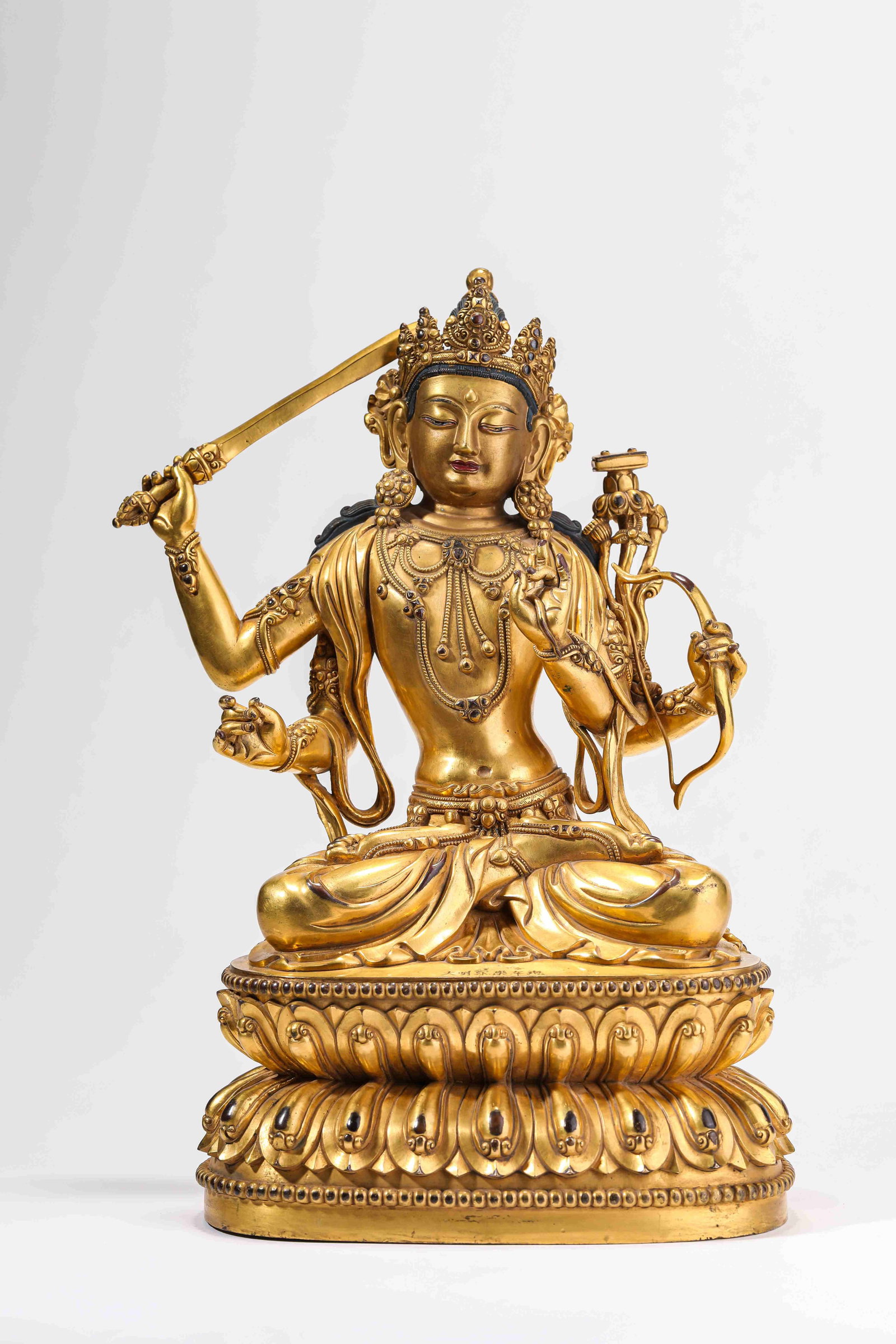 A 'Tibetan Court-Style' Figure of Four-Armed Manjushri (1 of 7)