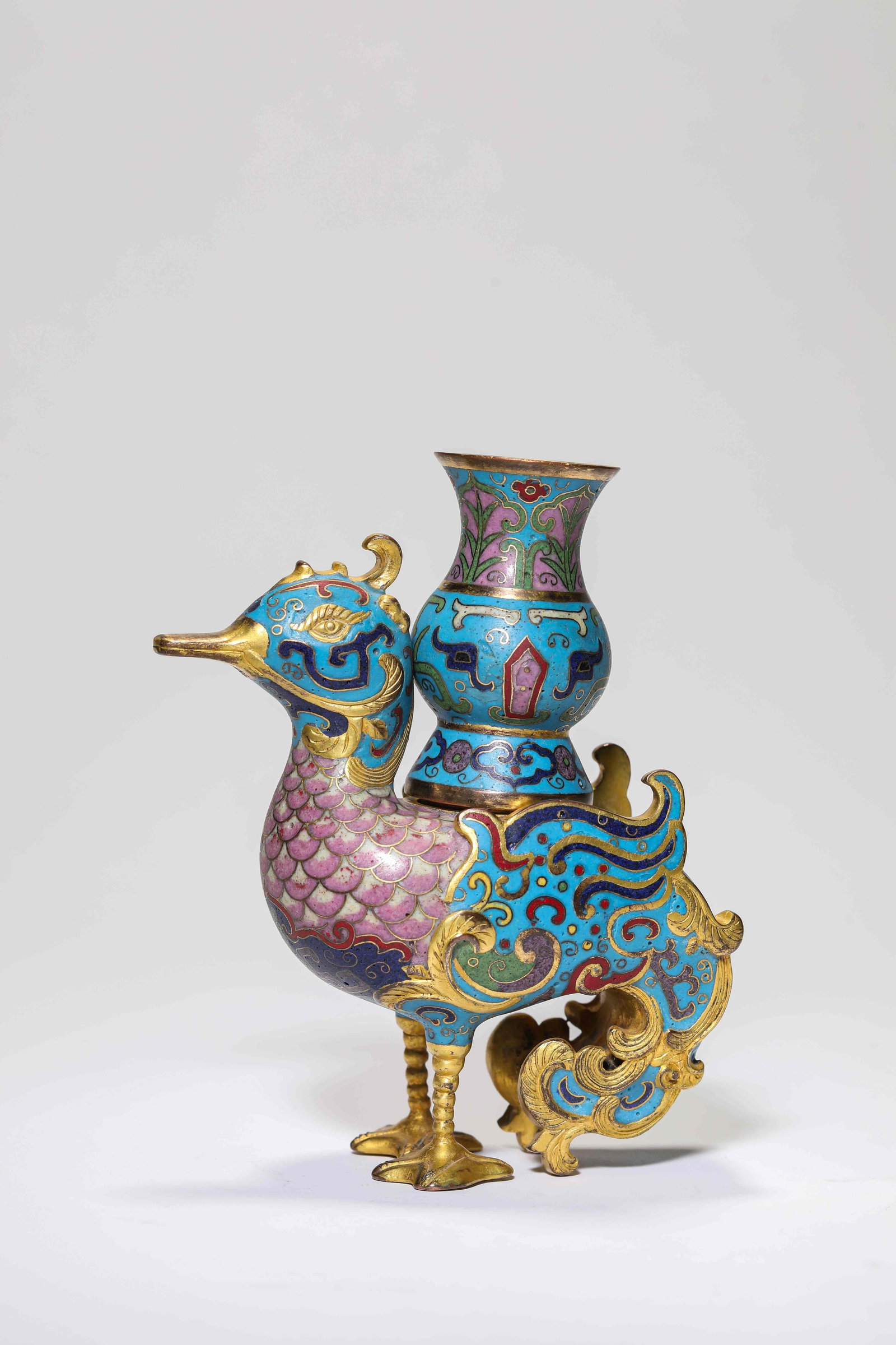 A Cloisonné Enamel 'Vermilion Bird' Incense Burner (1 of 5)