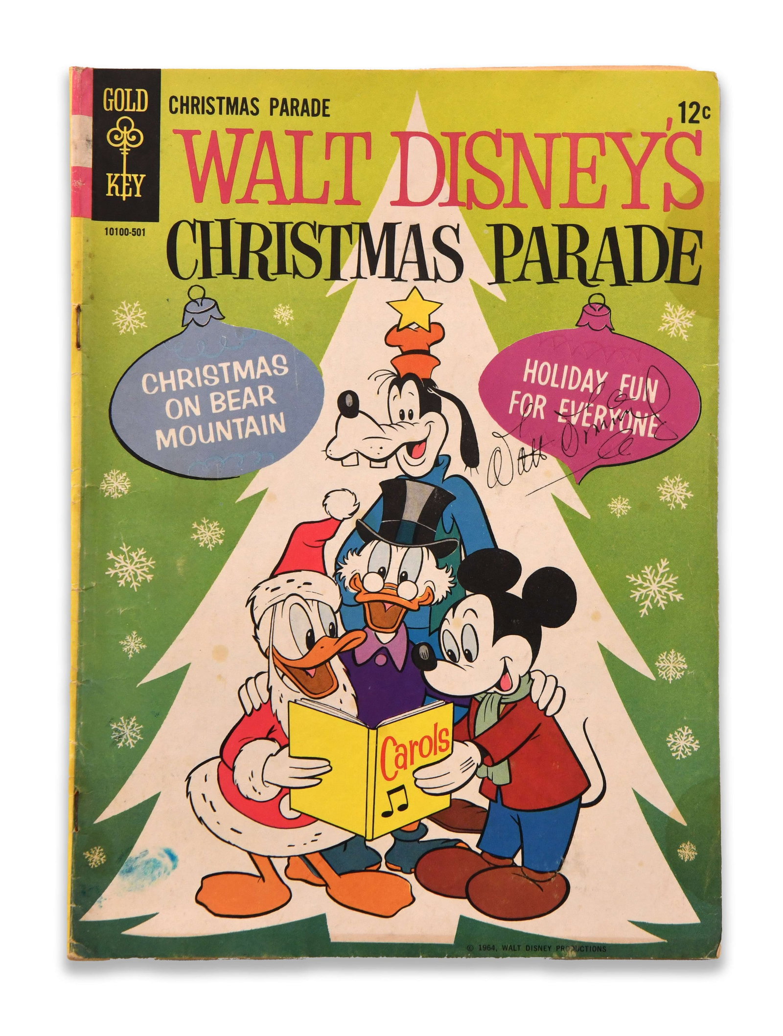Walt Disney signed Walt Disney's Christmas Parade comic book (1 of 3)