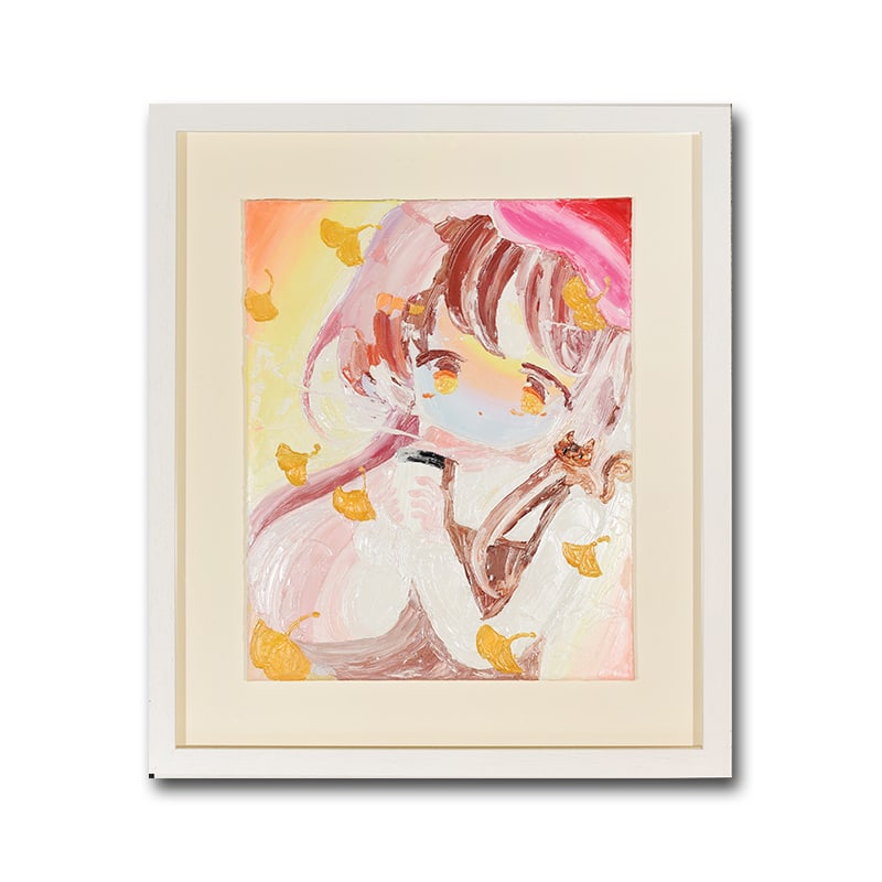 Mifuu Oda (b. 1997), Acrylic on Canvas: MIFUU ODA (B. 1997), ACRYLIC ON CANVAS Dimensions: Image size: 50 x 39 cm. All measured values are approximate. Provenance and Authenticity: The work is presented in a white frame with reverse labels 