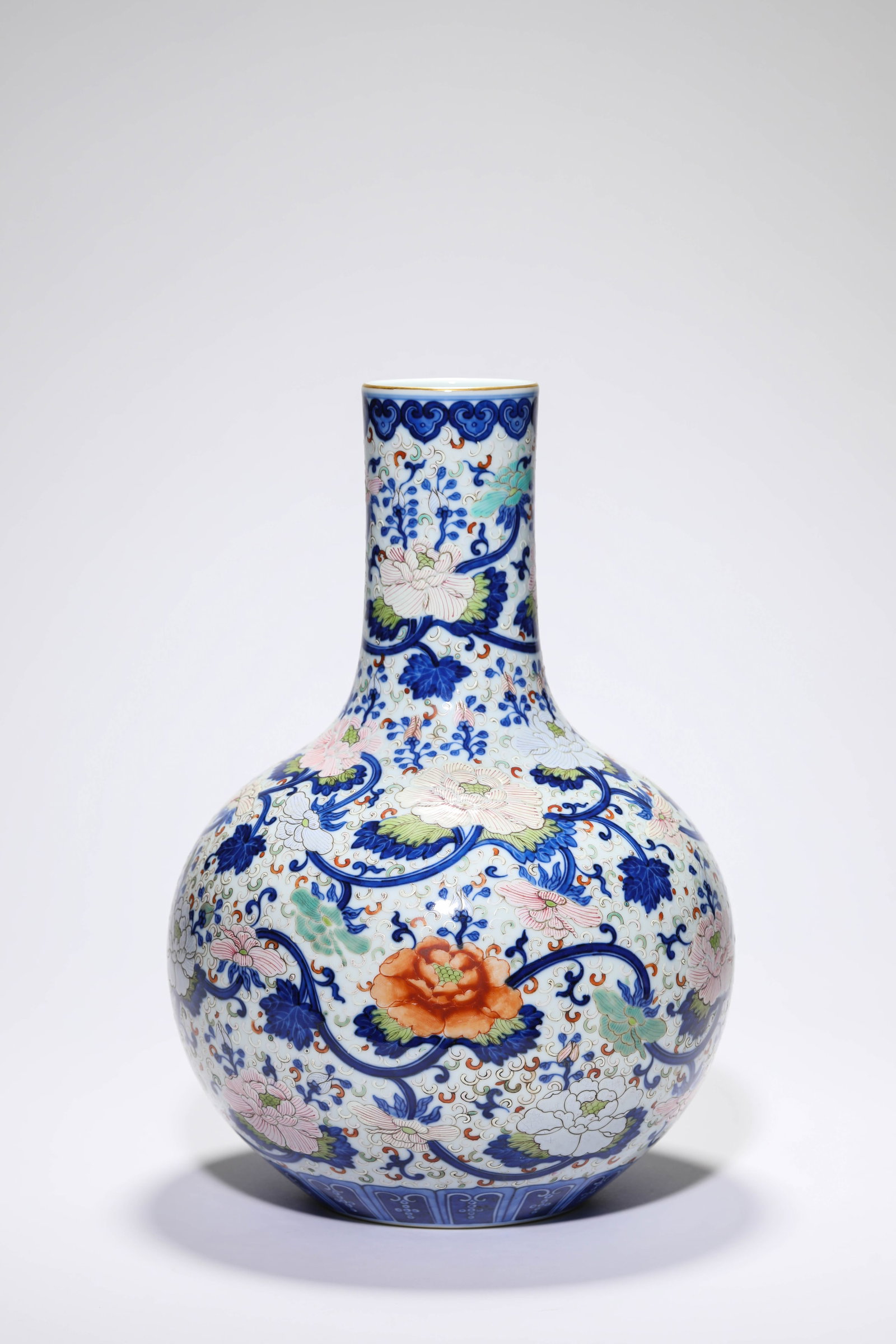 A Famille-Rose ?Hundred Flowers? Celestial Globe Vase (1 of 4)