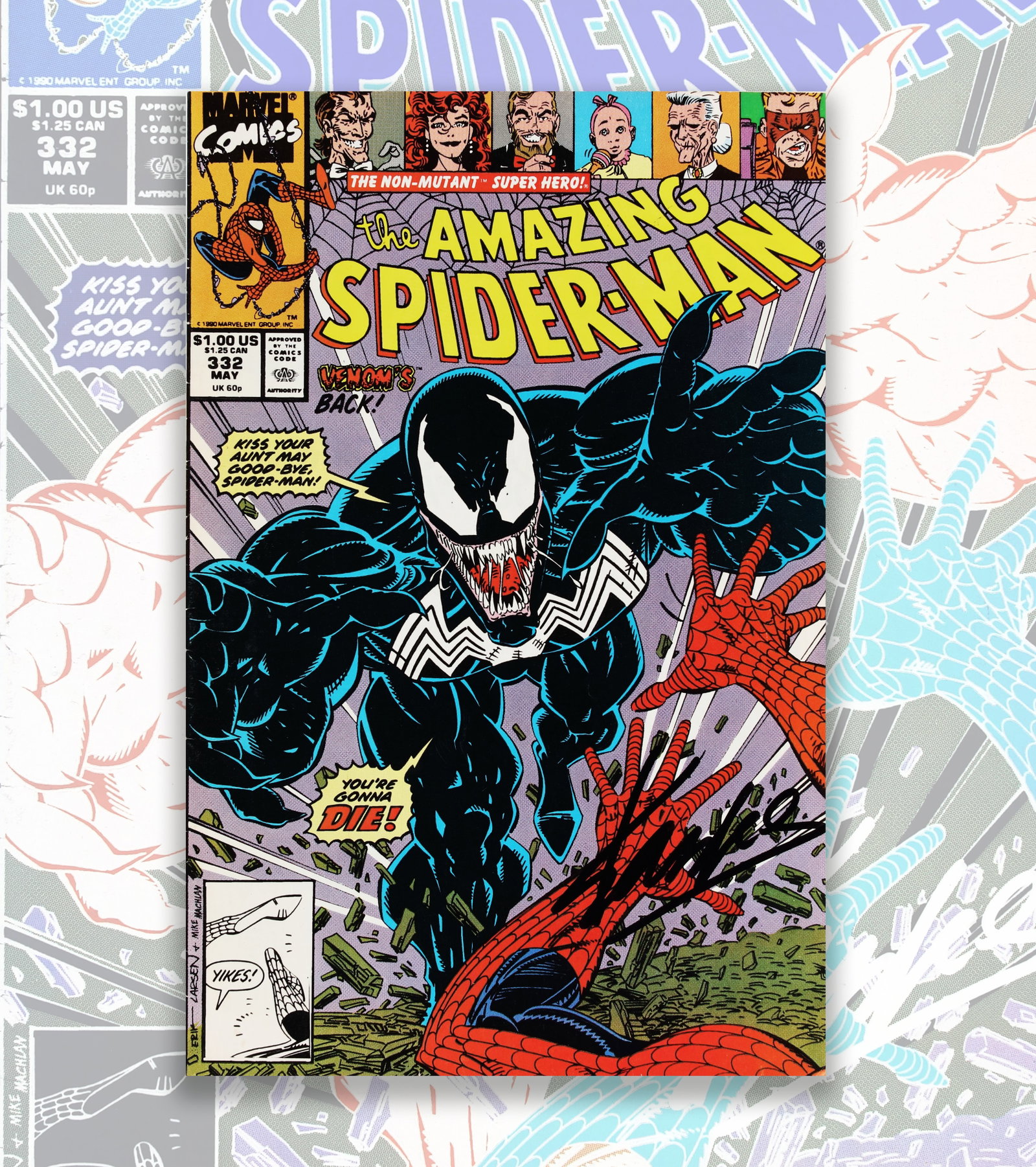 STAN LEE - Signed The Amazing Spider-Man No. 332 (Marvel Comics, May 1990) (1 of 4)