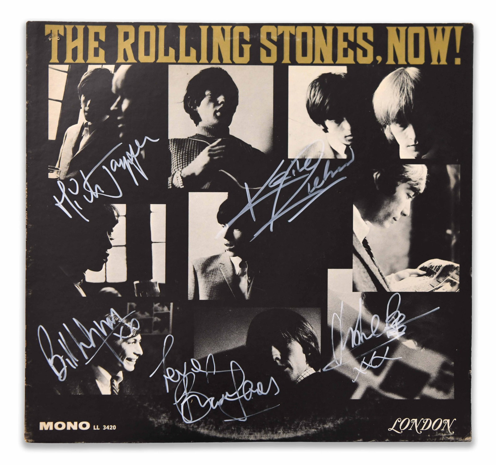 The Rolling Stones, Five-Member Signed The Rolling Stones, Now! London Records Mono LP (1 of 5)