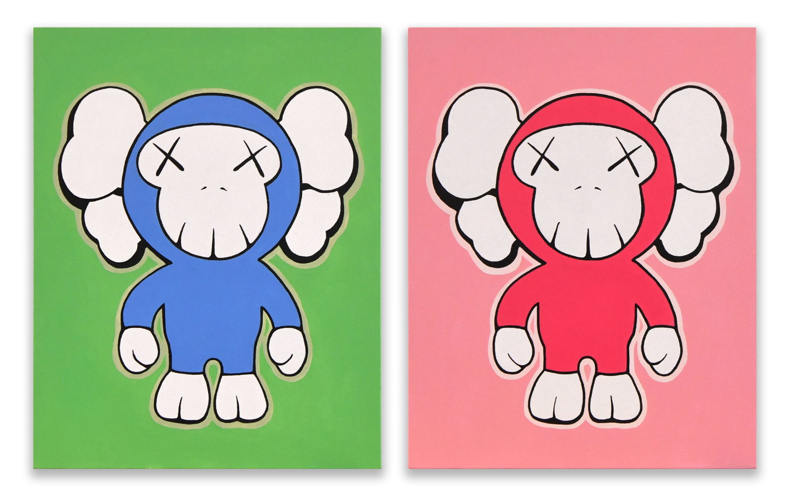 KAWS (b. 1974), Untitled Diptych, 2016, Acrylic on Canvas (1 of 2)