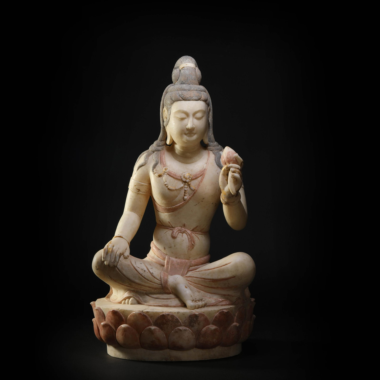 Stone Carved Coloured Buddha Statue from Northern Qi (1 of 9)
